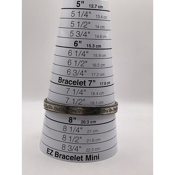 Brighton Canal Etched Silver Round Bangle Bracelet - Picture 4 of 4